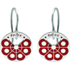 "Botón Charro from Salamanca" silver and steel earringsRef. code: PE3188Earrings made of sterling silver, soft stainless steel, hand enameled.Size: 20x20mm.