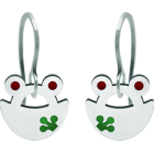 Pendientes de acero "Silueta de Rana"Referencia: PE3204Pendientes fabricados en acero pulido esmaltado al horno.Medida: 16x16mm.