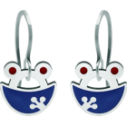 Silberne Ohrringe "Frosch-Silhouette"Ref. Code: PE3205Ohrringe aus gebranntem, emailliertem Sterlingsilber.Gr&ouml;&szlig;e: 16x16mm.