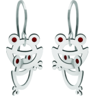 Pendientes de acero "Silueta de Rana"Referencia: PE3206Pendientes de ranas entrelazadas fabricados en acero pulido esmaltado al horno.Medida: 16x16mm.