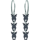 Ohrringe aus Ruthenium "Stiere"Ref. Code: PE3236Rutheniumbeschichtete Ohrringe, mit 3 miteinander verbundenen 7x10mm Stieren.Gr&ouml;&szlig;e: 7x10mm.