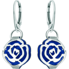 "Art Nouveau Rose" silver earringsRef. code: PE3248Art Nouveau rose earrings in enameled sterling silver.Size: 18x16mm.