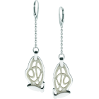 Art Nouveau Butterflies earrings in steel and mother-of-pearlRef. code: PE3304Earrings made of polished steel smooth to the touch and mother-of-pearl cellulose.Museum pieces inspired by the most representative works of the Art Nouveau and Art Deco movements, and the modernism of the late nineteenth and early twentieth centuries.Size: 18x37mm.