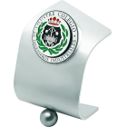 Trofeo de Ingenieros Industriales en aceroReferencia: PL0464Trofeo diseñado y fabricado en exclusiva por Joaquín Prior en acero macizo, personalizado con el escudo de ingenieros industriales esmaltado a mano.Posibilidad de grabar un texto conmemorativo.Creamos trofeos, premios o placas conmemorativas diferentes, personalizados con cualquier anagrama, escudo o logotipo.Medida: 120x180mm.