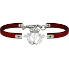 "College" braceletRef. code: PU0920Bracelet made of sterling silver and leather.Size: 24x20mm.