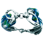 Art Nouveau "Seated woman" silver braceletRef. code: PU1979Art Nouveau bracelet made of hand enameled sterling silver.Museum pieces inspired by the most representative works of the Art Nouveau and Art Déco movement, and modernism from the late 19th and early 20th centuries.Size: 65x27mm.