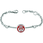 "Lawyer" silver braceletRef. code: PU2119Bracelet made of soft stainless steel.Lawyer emblem made of sterling silver, hand enameled.Size: 14x14mm.