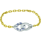 "Nautic flags" gold, silver and steel braceletRef. code: PU2467Bracelet made of sterling silver and soft stainless steel, with gold plated chain.Size: 19x16mm.