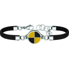 Pulsera náutica de plata, acero y cuero "Bandera Náutica"Referencia: PU2601Pulsera de cuero de 3mm de grosor personalizada con la bandera náutica de su nombre tallada bajo relieve en plata de ley y esmaltada al horno.Medida: 19x16mm.