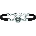 "Botón Charro from Salamanca" silver, steel and leather braceletRef. code: PU26143mm thick leather bracelet with the charro button carved under relief in sterling silver and enameled in the oven.Size: 19x16mm.