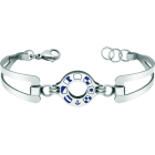 "Nautic flags" silver and steel braceletRef. code: PU2687Steel bracelet with personalized wheel with the nautical flags of your name carved in low relief in sterling silver and enameled in the oven.Size: 19x16mm.