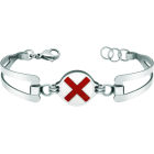 Brazalete de plata y acero "Bandera Náutica"Referencia: PU2691Brazalete de acero personalizado con la bandera náutica de su nombre tallada bajo relieve en plata de ley y esmaltada al horno.Medida: 19x16mm.