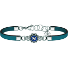 "Botón charro from Salamanca" silver, steel and leather braceletRef. code: PU2727Leather bracelet with charro button in sterling silver, personalized with enameled initial letter.Size: 12x12mm.