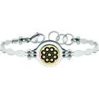 Gold and steel bracelet "Button Charro de Salamanca"Ref. code: PU2734Stainless steel bracelet with the charro button carved in low relief in 9kt gold and stove enameled.Size: 19x16mm.