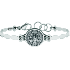 Silber- und Stahlarmband "Schild der Universität von Salamanca"Ref. Code: PU2736Armband aus rostfreiem Stahl mit dem Wappen der Universität von Salamanca, das im Flachrelief in Sterlingsilber eingraviert und einbrennlackiert ist.Gr&ouml;&szlig;e: 19x16mm.