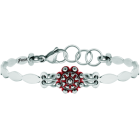 Enameled silver and steel Charro button braceletRef. code: PU2747Stainless steel bracelet with charro button in sterling silver enameled by hand.Size: 12x12mm.