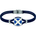 Pulsera náutica de plata y cuero "Bandera Náutica"Referencia: PU2791Pulsera de cuero de 3mm de grosor personalizada con la bandera náutica de su nombre tallada bajo relieve en plata de ley y esmaltada al horno.Medida: 16x16mm.