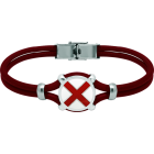 Silver and leather bracelet "Nautical Flag"Ref. code: PU2791Personalized 3mm thick leather bracelet with the nautical flag of your name carved in sterling silver and enameled in the oven.Size: 16x16mm.