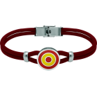 Silber- und Lederarmband "Spanische Flagge"Ref. Code: PU2794Lederarmband mit der spanischen Flagge im Flachrelief aus Sterlingsilber und einbrennlackiert.Gr&ouml;&szlig;e: 16x16mm.
