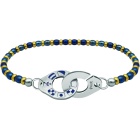 Gold, silver and stainless steel bracelet "Nautical flags"Ref. code: PU2807Personalized gold plated and steel bead bracelet with nautical flags representing your name carved in sterling silver and steel forming an exclusive clasp.Size: 19x16mm.
