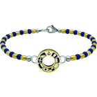 Pulsera marinera de oro y acero "Banderas náuticas"Referencia: PU2809Pulsera rígida de bolas chapadas en oro y cristales con rueda personalizada con las banderas náuticas de su nombre talladas bajo relieve en oro de 18 ktes y esmaltadas al horno.Medida: 16x16mm.