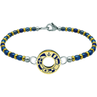 Gold- und Edelstahlarmband "Nautische Flaggen"Ref. Code: PU2815Armband aus Stahl und vergoldeter Kugelkette mit einem personalisierten Rad, auf dem die nautischen Flaggen Ihres Namens in Flachrelief in 18 kt Gold geschnitzt und im Ofen emailliert sind.Gr&ouml;&szlig;e: 16x16mm.