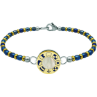 Gold- und Edelstahlarmband "Nautische Flaggen"Ref. Code: PU2816Armband aus Stahl und vergoldeter Kugelkette mit einem personalisierten Rad, auf dem die nautischen Flaggen Ihres Namens in flachem Relief in 18-karätigem Gold eingraviert und im Ofen emailliert sind, mit einer Perlmuttperle in der Mitte.Gr&ouml;&szlig;e: 16x16mm.