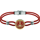 Bracelet in gold and leather "Abogados"Ref. code: PU28272mm thick leather bracelet with the coat of arms of Derecho, personalized with your name, carved in low relief, gold plated and stove enameled.We have all professions and careers available: Advocacy (Lawyer / Law), Commercial Agent, Quantity Surveyor, Architect (Architecture), ATS (Nursing), Fine Arts, Biological Sciences (Biology), Exact Sciences, Physical Sciences, Political Sciences, Political and Economic Sciences, Chemical Sciences, Commerce, Draftsman, Economics, Business, Pharmacy, Philosophy and Letters, Geography, Geological (Geology), Social Graduate, Computer Science, Agricultural Engineering, Civil Engineering, Electronic Engineering, Forestry Engineering, Mining Engineering, Naval Engineering, Higher Industrial Engineering, Industrial Technical Engineering, Telecommunications Engineering, Textile Engineering, Jewelry, Teaching, Medicine, Music, Psychology, Topography, Dentistry, Optics, Journalism, Veterinary Medicine.And if we don't have yours, please contact us.Size: 16x16mm.