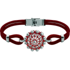 Charro Button Bracelet silver and leather 22mmRef. code: PU28653mm leather bracelet with 22mm Charro Button made in sterling silver enameled by hand.Size: 22x22mm.