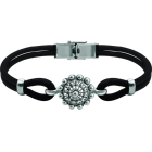 Pulsera Boton Charro plata y cuero 16mmReferencia: PU2866Pulsera de cuero de 3mm con Boton Charro de 16mm fabricado en plata de ley esmaltada a mano.Medida: 16x16mm.
