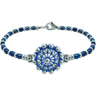 Pulsera Boton Charro plata y acero 22mmReferencia: PU2871Pulsera de bolas de acero con Boton Charro de 22mm fabricado en plata de ley esmaltada a mano.Medida: 22x22mm.