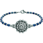 Pulsera Boton Charro plata y acero 22mmReferencia: PU2871Pulsera de bolas de acero con Boton Charro de 22mm fabricado en plata de ley esmaltada a mano.Medida: 22x22mm.