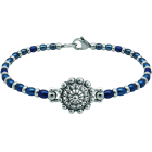 Bracelet Button Charro silver and steel 16mmRef. code: PU2872Steel beads bracelet with 16mm Charro Button made in sterling silver enameled by hand.Size: 16x16mm.