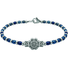 Bracelet Button Charro silver and steel 12mmRef. code: PU2873Steel beads bracelet with 12mm Charro Button made in sterling silver enameled by hand.Size: 12x12mm.