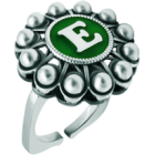 Individueller Ring mit Charro-Knopf aus SilberRef. Code: SR0352Ring aus Edelstahl mit Charro-Knopf aus Sterlingsilber, personalisiert mit eingebrannten emaillierten Initialen.Gr&ouml;&szlig;e: 21x21mm.