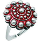 Sortija Botón charro de plata esmaltada y aceroReferencia: SR0360Sortija de acero con botón charro en plata de ley esmaltada a mano y acero pulido.Medida: 21x21mm.