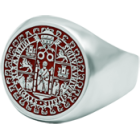 Silver signet ring "Shield of the University of Salamanca"Ref. code: SR0364Sterling silver signet ring with the coat of arms of the University of Salamanca enameled by hand.Size: 16x16mm.