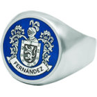 Sortija sello de Escudo Heráldico en plata esmaltadaReferencia: SR0368Anillo de tipo sello fabricado en plata de ley con escudo heráldico de su apellido esmaltado a mano.Medida: 16x16mm.