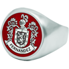 Heraldic Shield signet ring in enameled silverRef. code: SR0368Seal type ring made of sterling silver with heraldic shield of his surname enameled by hand.Size: 16x16mm.