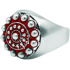 Anillo Sello de Botón Charro de plata esmaltadaReferencia: SR0375Sortija tipo sello con Botón Charro en plata de ley esmaltada.Medida: 16x16mm.