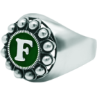 Individueller Ring mit Charro-Knopfstempel in SilberRef. Code: SR0376Siegelring aus Sterlingsilber mit Charro-Knopf, personalisiert mit Ihren im Ofen emaillierten Initialen.Gr&ouml;&szlig;e: 16x16mm.