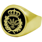 Seal type ring of Agronomists in enameled goldRef. code: SR0381Seal type ring made in 18kt gold with hand enameled coat of arms of Agronomists.We have all professions and careers available: Advocacy (Lawyer / Law), Commercial Agent, Quantity Surveyor, Architect (Architecture), ATS (Nursing), Fine Arts, Biological Sciences (Biology), Exact Sciences, Physical Sciences, Political Sciences, Political and Economic Sciences, Chemical Sciences, Commerce, Draftsman, Economics, Business, Pharmacy, Philosophy and Letters, Geography, Geological (Geology), Social Graduate, Computer Science, Agricultural Engineering, Civil Engineering, Electronic Engineering, Forestry Engineering, Mining Engineering, Naval Engineering, Higher Industrial Engineering, Industrial Technical Engineering, Telecommunications Engineering, Textile Engineering, Jewelry, Teaching, Medicine, Music, Psychology, Topography, Dentistry, Optics, Journalism, Veterinary Medicine.And if we don't have yours, please contact us.Size: 16x16mm.