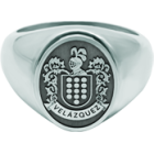 Bague de chevalière en argent ciselé aux armoiries héraldiquesReferencia: SR0384Chevalière en argent sterling avec armoiries héraldiques sculptées de son nom de famille.Medida: 13x16mm.