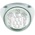 Sortija plata escudo Familiar grabado en cristal de rocaReferencia: SR0395Anillo fabricado en plata de ley, con cristal de roca talla cabujón de 16mm con el escudo heráldico de su apellido grabado en la parte posterior.Medida: 16x16mm.